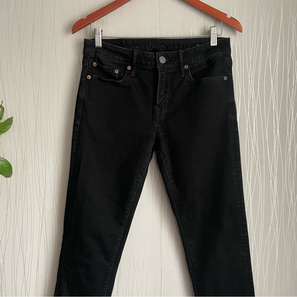 American Eagle AirFlex Skinny Jeans Mens 30x30 Black Stretch Denim Slim Fit - Picture 3 of 10